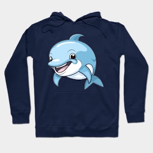 Happy dolphin, cartoon Hoodie